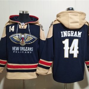 New Orleans Pelicans #14 Brandon Ingram Navy Ageless Must-Have Lace-Up Pullover Hoodie