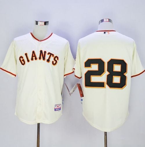 Giants #28 Buster Posey Cream Cool Base Stitched Jersey