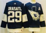 Edmonton Oilers #29 Leon Draisaitl Navy White Stitched Jersey
