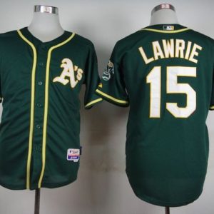 Athletics #15 Brett Lawrie Green Cool Base Stitched Jersey
