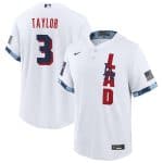 Los Angeles Dodgers #3 Chris Taylor 2021 White All-Star Cool Base Stitched Jersey