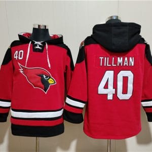 Arizona Cardinals #40 Pat Tillman Red Ageless Must-Have Lace-Up Pullover Hoodie