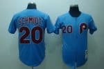 Mitchell And Ness Phillies #20 Mike Schmidt Stitched Blue Throwback Jersey