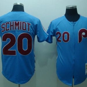 Mitchell And Ness Phillies #20 Mike Schmidt Stitched Blue Throwback Jersey