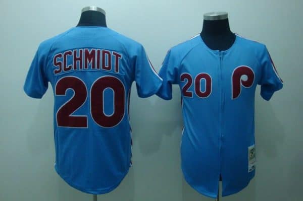 Mitchell And Ness Phillies #20 Mike Schmidt Stitched Blue Throwback Jersey