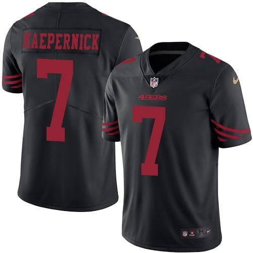 49ers #7 Colin Kaepernick Black Stitched Limited Rush Nike Jersey