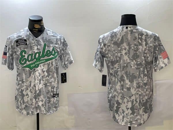 Philadelphia Eagles Blank 2024 Arctic Camo Salute To Service Stitched Jersey