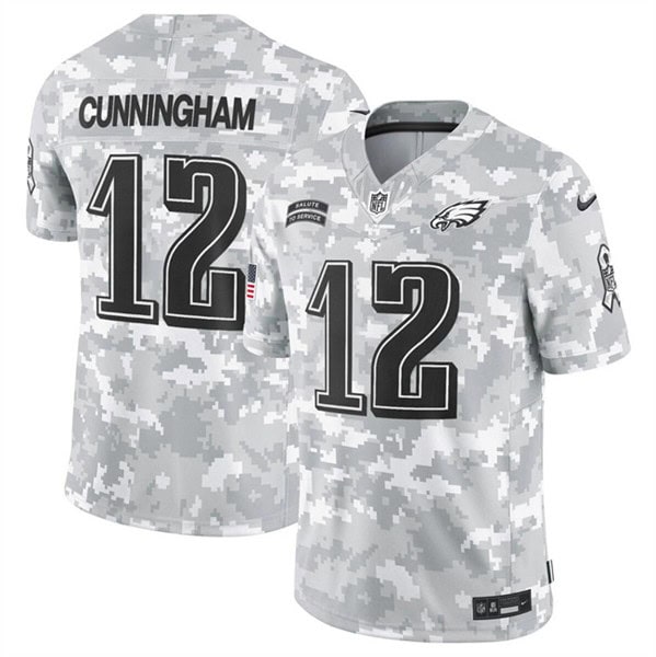 Philadelphia Eagles #12 Randall Cunningham 2024 F.U.S.E Arctic Camo Salute To Service Limited Stitched Jersey