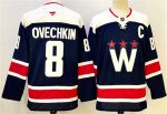 Washington Capitals #8 Alexander Ovechkin Navy With C Patch Stitched Jersey