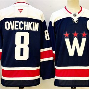 Washington Capitals #8 Alexander Ovechkin Navy With C Patch Stitched Jersey