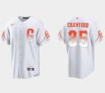 San Francisco Giants #35 Brandon Crawford White City Connect Cool Base Stitched Jersey