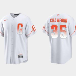 San Francisco Giants #35 Brandon Crawford White City Connect Cool Base Stitched Jersey