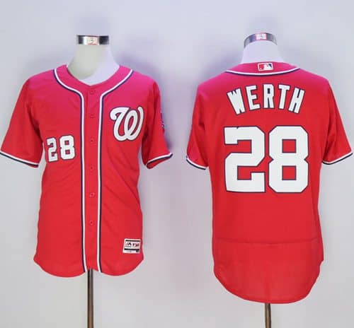 Nationals #28 Jayson Werth Red Flexbase Authentic Collection Stitched Jersey