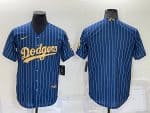 Los Angeles Dodgers Blank Navy Gold Cool Base Stitched Baseball Jersey