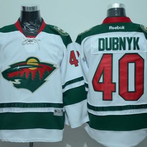 Wild #40 Devan Dubnyk White Stitched Jersey