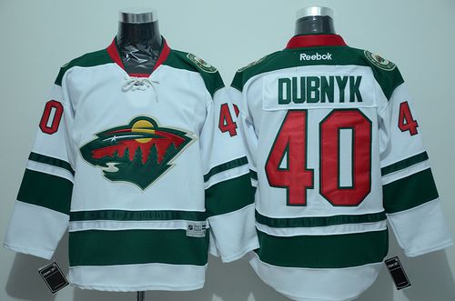 Wild #40 Devan Dubnyk White Stitched Jersey