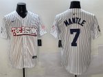 New York Yankees #7 Mickey Mantle White Bronx Graffiti Vapor Limited Stitched Jersey