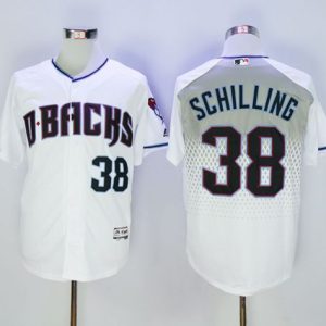 Diamondbacks #38 Curt Schilling White Capri New Cool Base Stitched Jersey