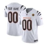 Cincinnati Bengals Custom White 2023 F.U.S.E. With John Madden Patch Vapor Limited Stitched Jersey