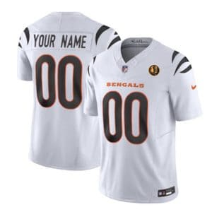 Cincinnati Bengals Custom White 2023 F.U.S.E. With John Madden Patch Vapor Limited Stitched Jersey