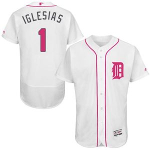 Tigers #1 Jose Iglesias White Flexbase Authentic Collection 2016 Mother's Day Stitched Jersey