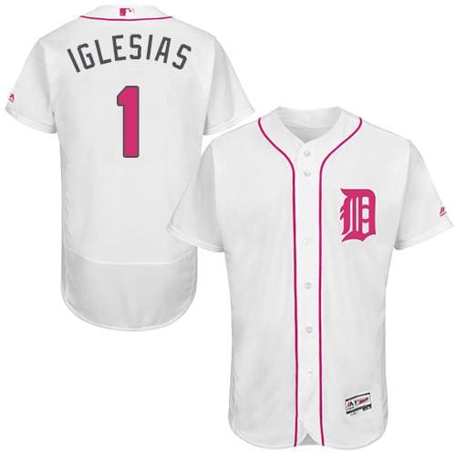 Tigers #1 Jose Iglesias White Flexbase Authentic Collection 2016 Mother's Day Stitched Jersey