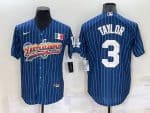 Los Angeles Dodgers #3 Chris Taylor Navy Mexico Rainbow Cool Base Stitched Baseball Jersey