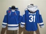 Los Angeles Dodgers #31 Mike Piazza Blue Ageless Must-Have Lace-Up Pullover Hoodie