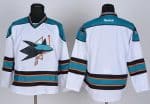 Sharks Blank Stitched White Jersey