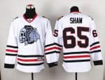 Blackhawks #65 Andrew Shaw White(White Skull) Stitched Jersey