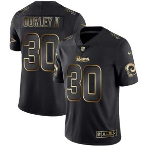 Los Angeles Rams #30 Todd Gurley II 2019 Black Gold Edition Stitched Jersey