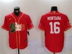 San Francisco 49ers #16 Joe Montana Red Mexico With Patch Stitched Jersey