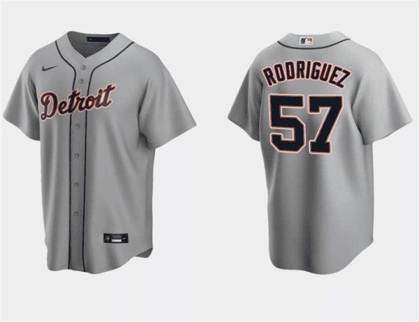 Detroit Tigers #57 Eduardo Rodriguez Gray Cool Base Stitched Jersey