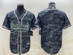 Seattle Seahawks Blank Gray Camo With Patch Cool Base Stitched Jersey