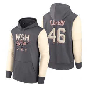 Washington Nationals #46 Patrick Corbin 2022 Grey City Connect Cherry Blossom Print Hoodie
