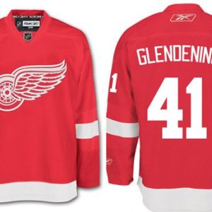Red Wings #41 Luke Glendening Red Stitched Jersey