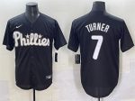 Philadelphia Phillies #7 Trea Turner Black Lights Out Limited Stitched Jersey