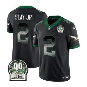 Philadelphia Eagles #2 Darius Slay JR Black 2023 F.U.S.E. Throwback Vapor Untouchable Limited Stitched Jersey