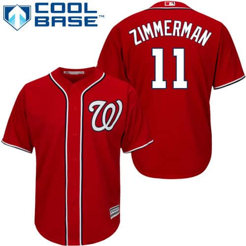 Washington Nationals #11 Ryan Zimmerman Red Cool Base Stitched Jersey