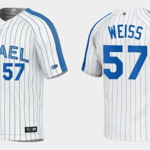 Israel #57 Zack Weiss 2023 White World Classic Stitched Jersey