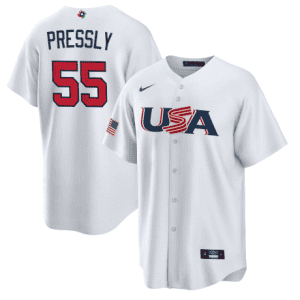 USA #55 Ryan Pressly 2023 White World Classic Stitched Jersey