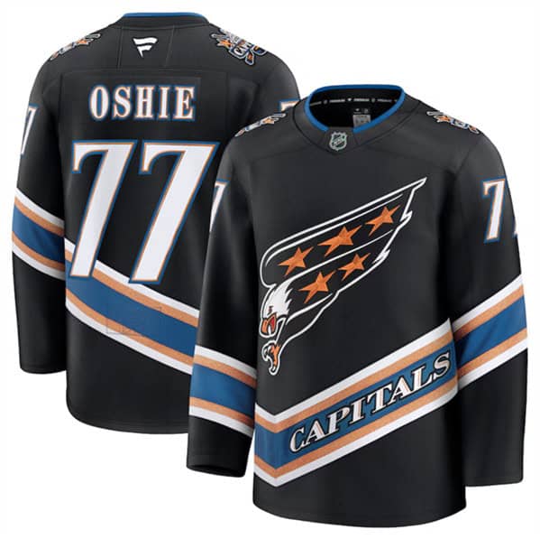 Washington Capitals #77 TJ Oshie Black 2024-25 Alternate Stitched Jersey