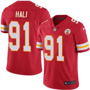 Chiefs #91 Tamba Hali Red Stitched Limited Rush Nike Jersey