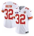 Kansas City Chiefs #32 Nick Bolton White F.U.S.E. Super Bowl LVIII Patch Vapor Untouchable Limited Stitched Jersey