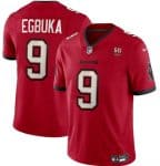 Tampa Bay Buccaneers #9 Emeka Egbuka Red 2025 Draft 50th Anniversary Patch Vapor Untouchable Limited Football Stitched Jersey