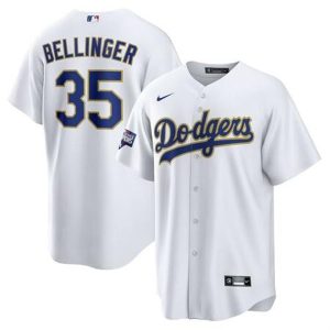 Los Angeles Dodgers #35 Cody Bellinger White Cool Base Stitched Jersey