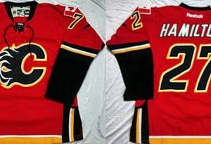 Flames #27 Dougie Hamilton Red Home Stitched Jersey