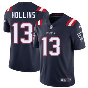 New England Patriots #13 Mack Hollins Navy 2025 Vapor Limited Stitched Jersey