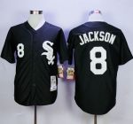 Mitchell And Ness White Sox #8 Bo Jackson Stitched Black Throwback Jersey