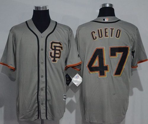 Giants #47 Johnny Cueto Grey New Cool Base Road 2 Stitched Jersey